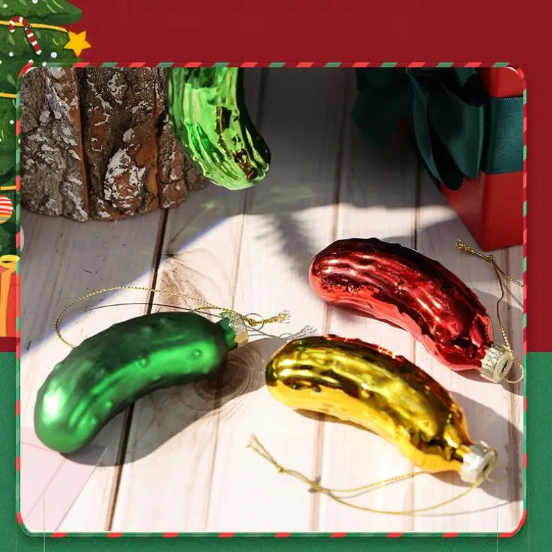 Pcs Creative Glass Cucumber Pendant, Christmas Tree Hanging Decoration
