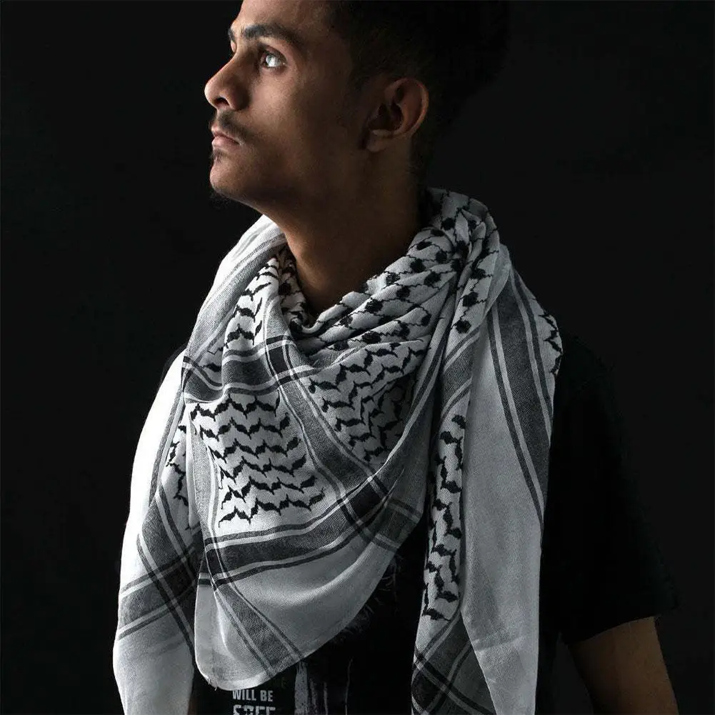 Palestine Keffiyeh Square Print Neck Arab Scarf Men Scarf Islam Shemagh
