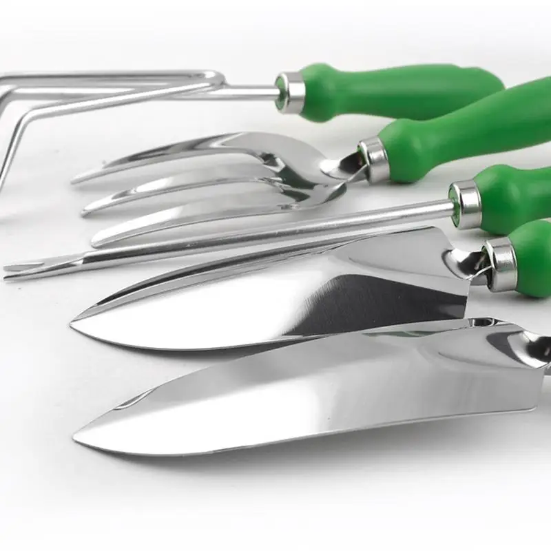 Garden Tools For Gardening Anti Slip Stainless Steel Rake Shovel 5pcs Succulent Tools With Ergonomic Handle Heavy Duty