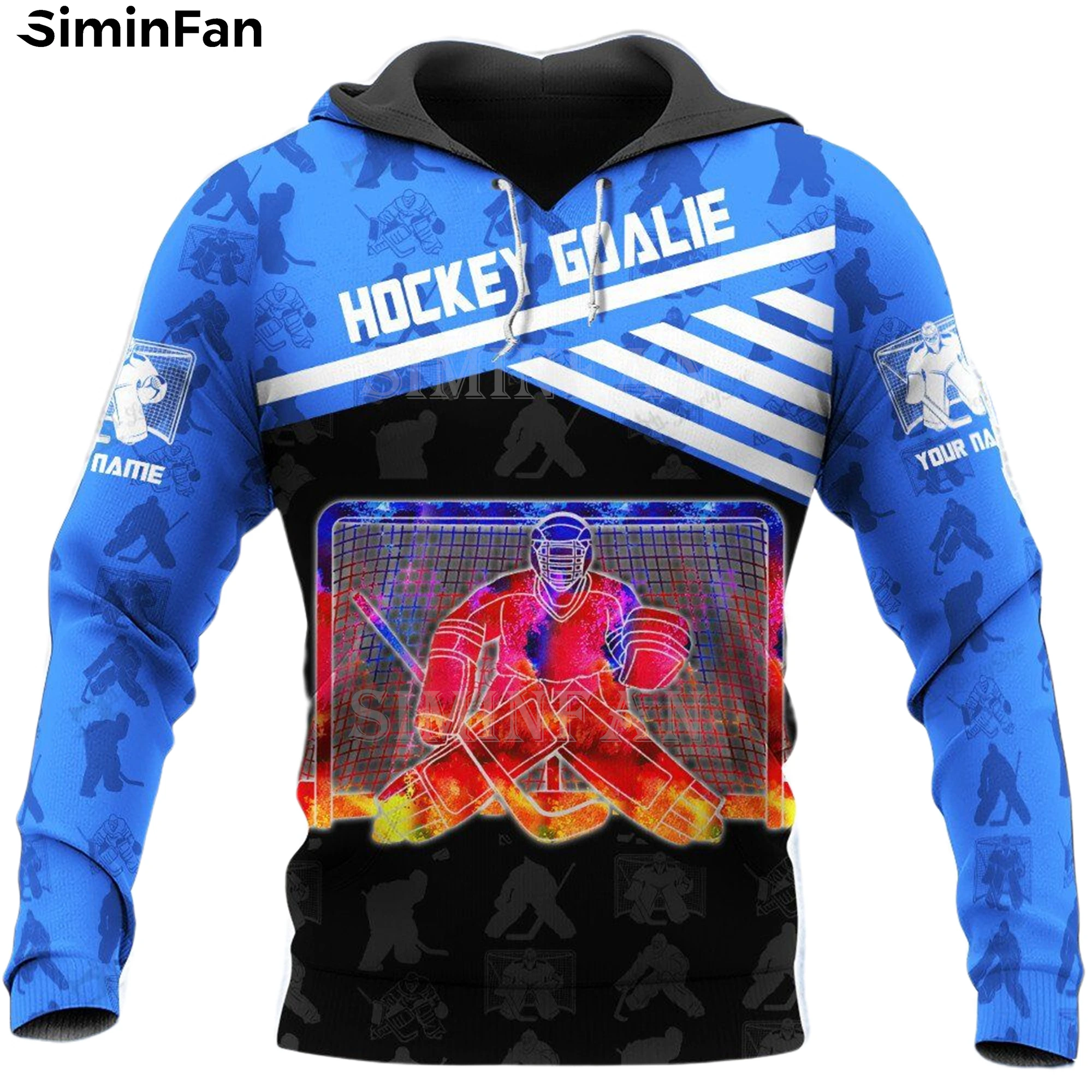

ICE HOCKEY GOALIE 3D Printed Mens Blue Hoodies Zipper Jacket Male Casual Sweatshirt Hooded Pullover Unisex Outwear Women Coat 01