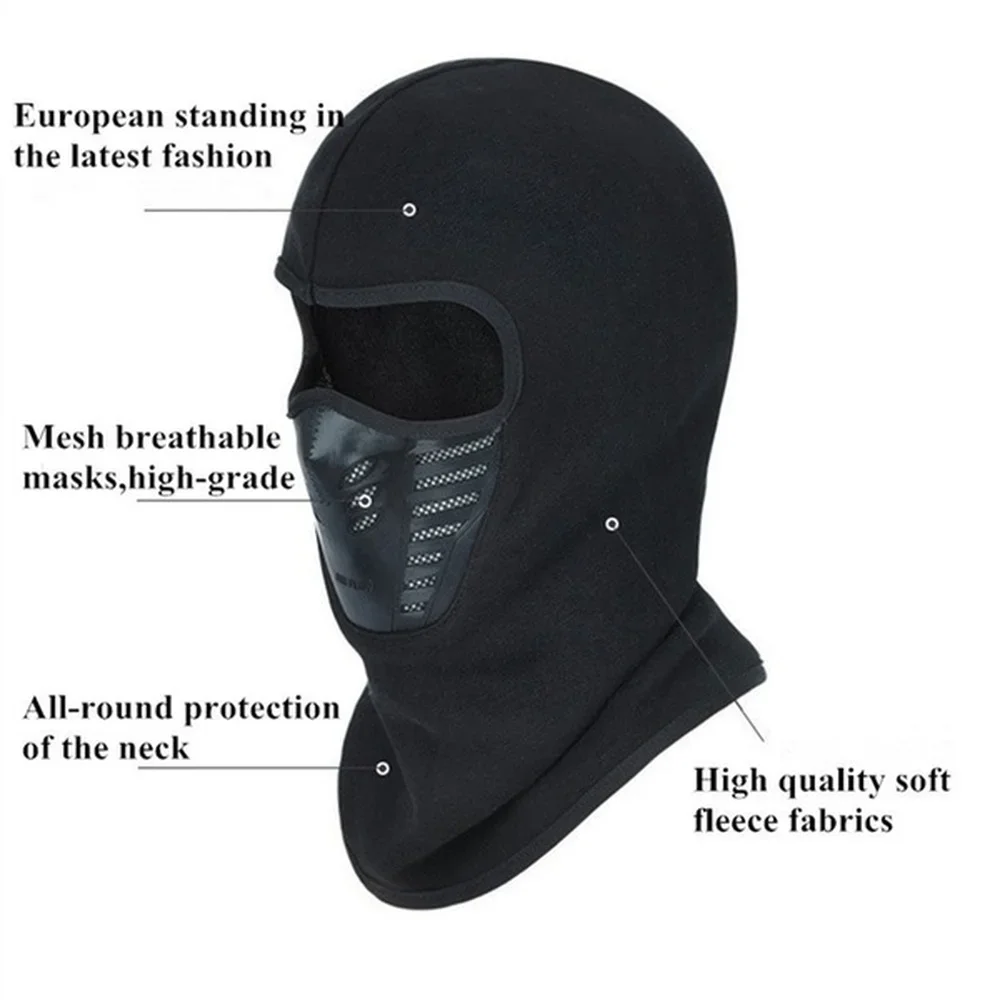 Bike Face Mask Outdoor Winter Warm Bicycle Bike Climbing Skiing Windproof Carbon Filter Thermal Fleece Balaclava Head Protector balaclava mask cycling headwear