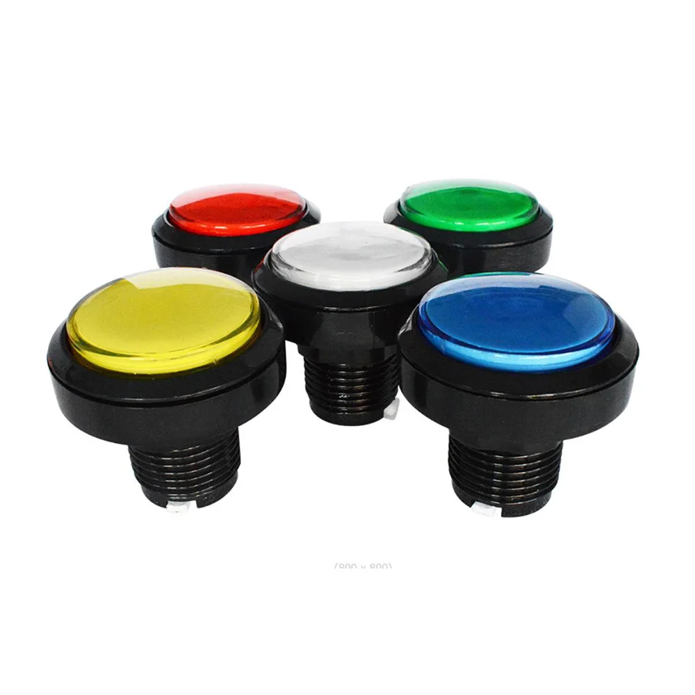 Description Picture 2 of item10 Pcs 45mm Flat Arcade Game Machine Push Button With LED Light Microswitch