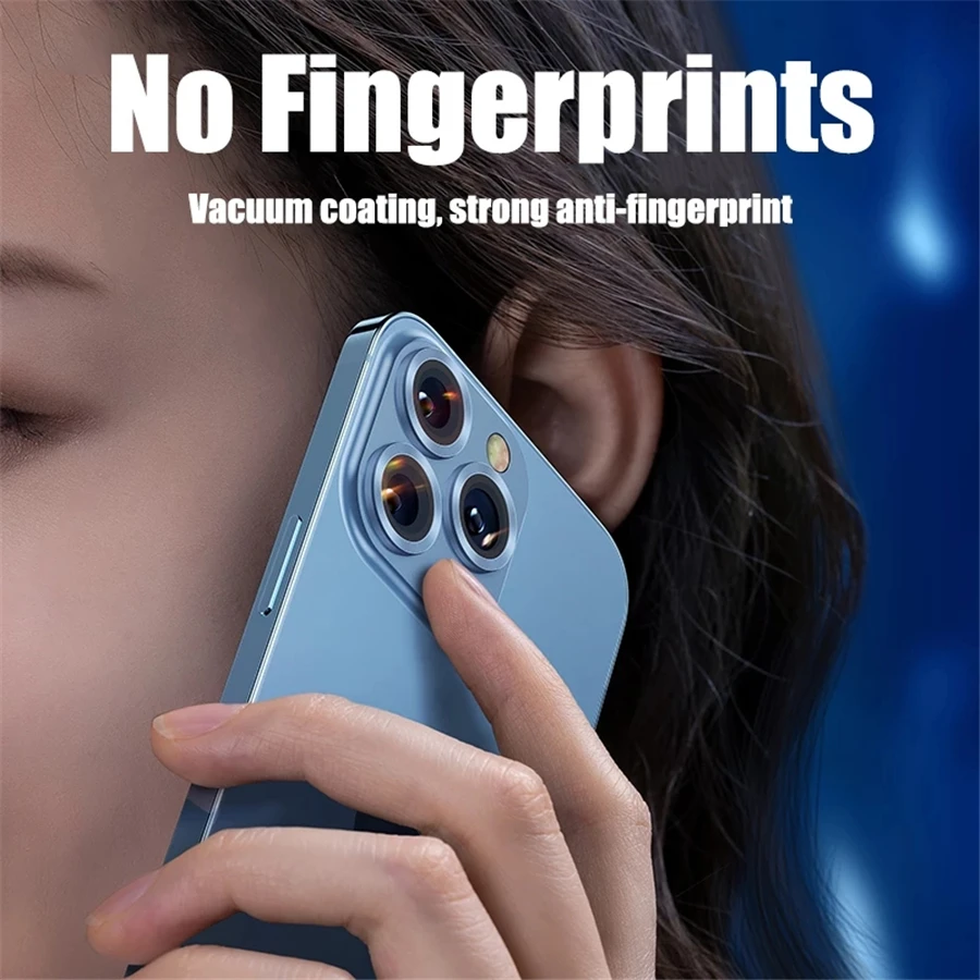 Premium Titanium Camera Protector with Tempered Glass Lens Cover Cap