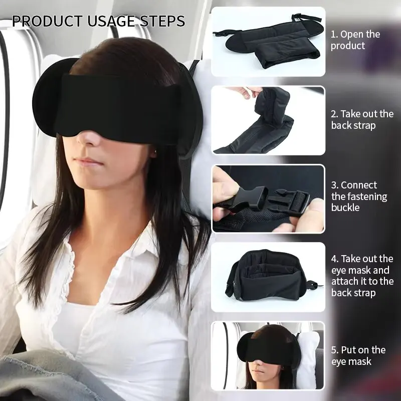 Deluxe Portable Travel Neck Pillow with Integrated Eye Mask for Enhanced Comfort