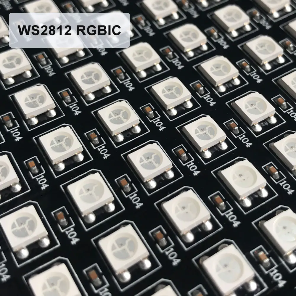 WS2812B LED 디지털 유연한 개별 주소 지정 패널 조명, 8x8, 16x16 픽셀 모듈, RGBIC 매트릭스 스크린, DC5V
