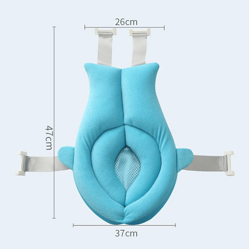 Cuscino da bagno pieghevole a forma di squalo per neonati, tappetino morbido per il bagnetto, vasca portatile, tappetino da gioco per il baby shower. - immagine 5