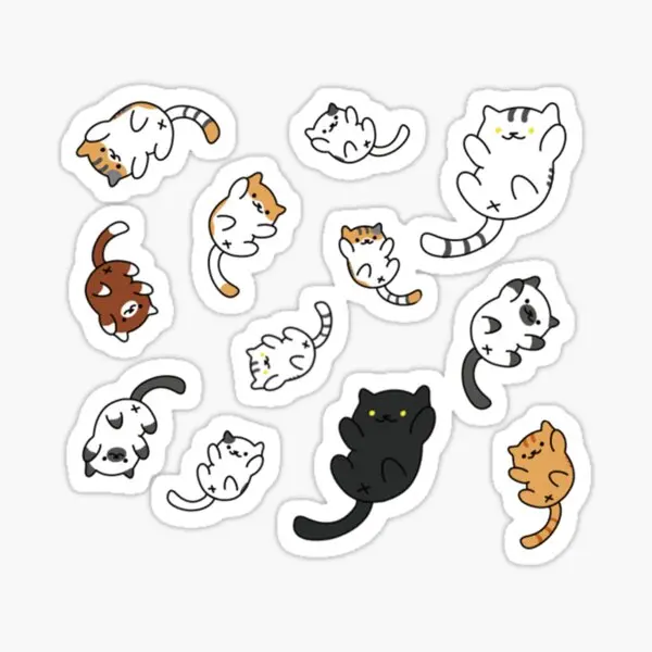

Neko Atsume Kitty Collector Cats 5PCS Stickers for Anime Decor Stickers Bumper Room Funny Art Background Home Laptop Cartoon