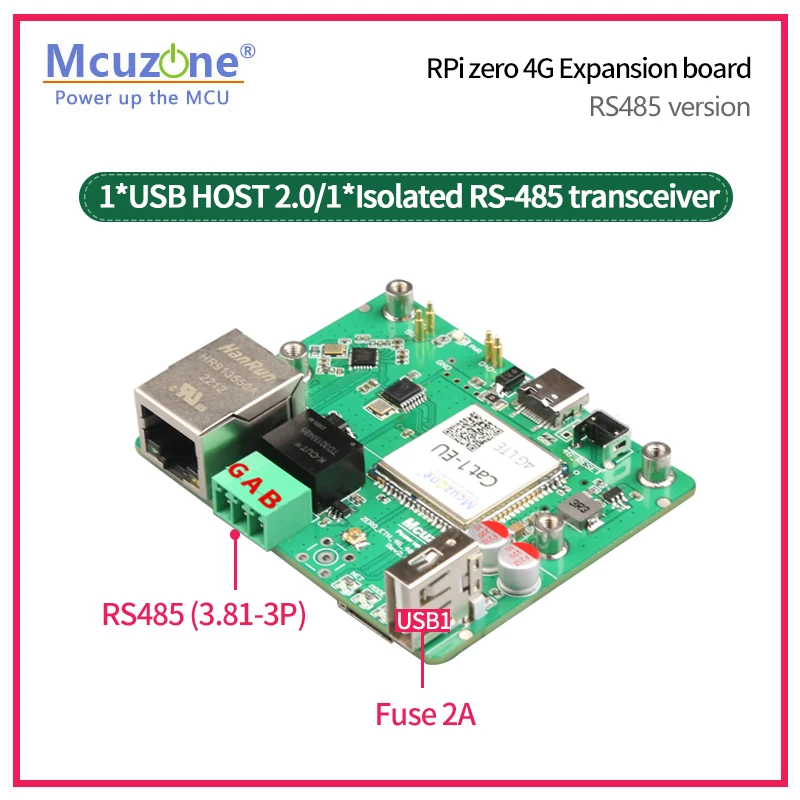 Placa de Expansão Ethernet Zero para Raspberry pi Zero Cat1-eu 4g Lte 100mbps Zero Wh2w Hub Usb Esim Rs485para Isolamento de Energia - Imagem 2
