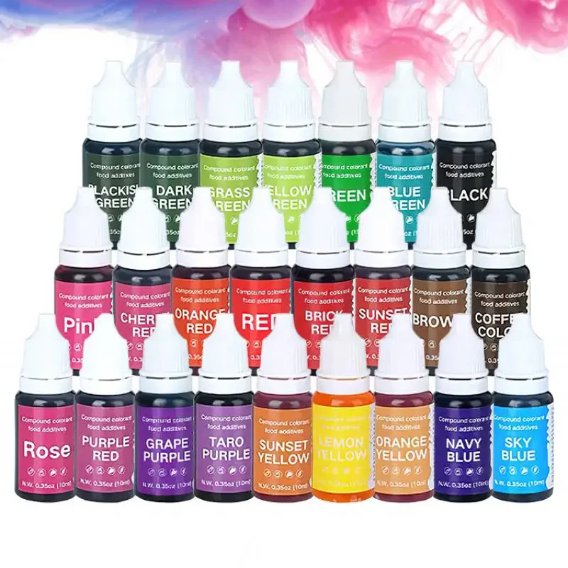 Food-Grade Coloring 24Color 10ml/Bottle for Baking Decorating Cake Cream DIY Makaron Cookies Kitchen Baking Supplies Accessories cake decoration cake decorations baking decorations cake decorating tools baking supply