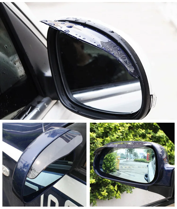 1 Pairs PVC Flexible Paint Cleaner Autos Back Mirror Eyebrow Rain Cover Car Accessories Rearview Mirror Shade Rainproof Blades