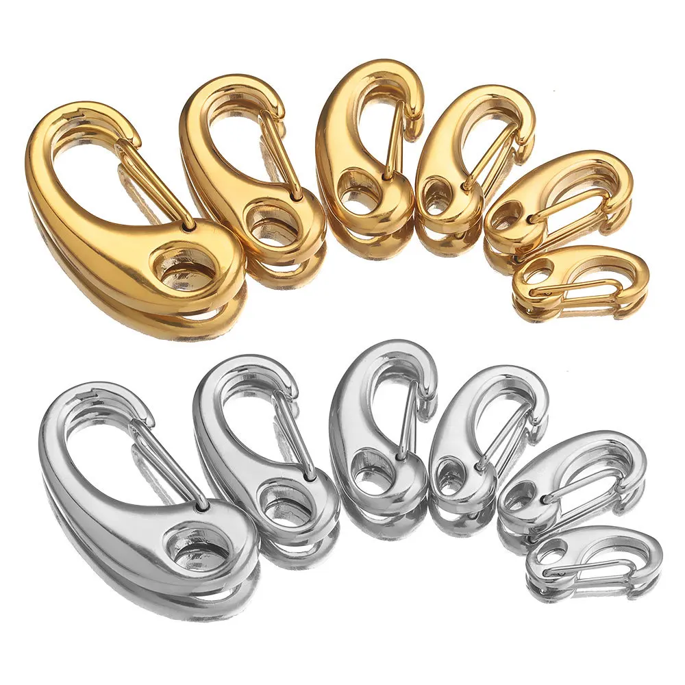 Stainless Steel 316L Shrimp Buckle DIY Jewelry Leather Rope Necklace Lobster Buckle on Bracelet 1
