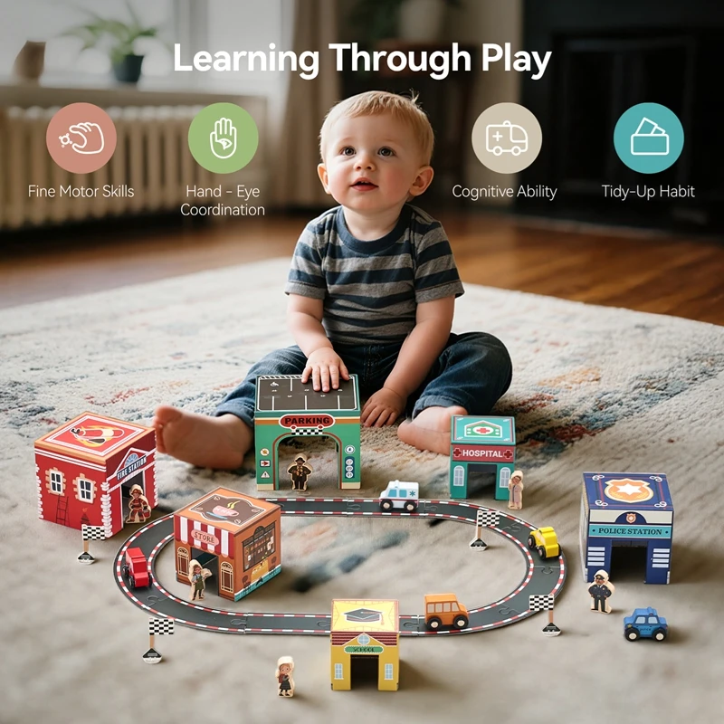Car Building Blocks Track Accessories Children's Assembly Toy Set Develops Baby's Social Skills Early Learning Kids Toys - 6