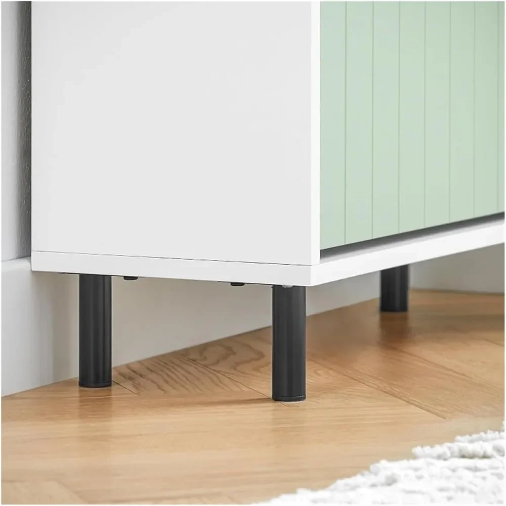 Green Shoe Cabinet with 3 Flip-Drawers，Freestanding Shoe Rack，Storage，Shoe Organiazer for Entrance Hall 6