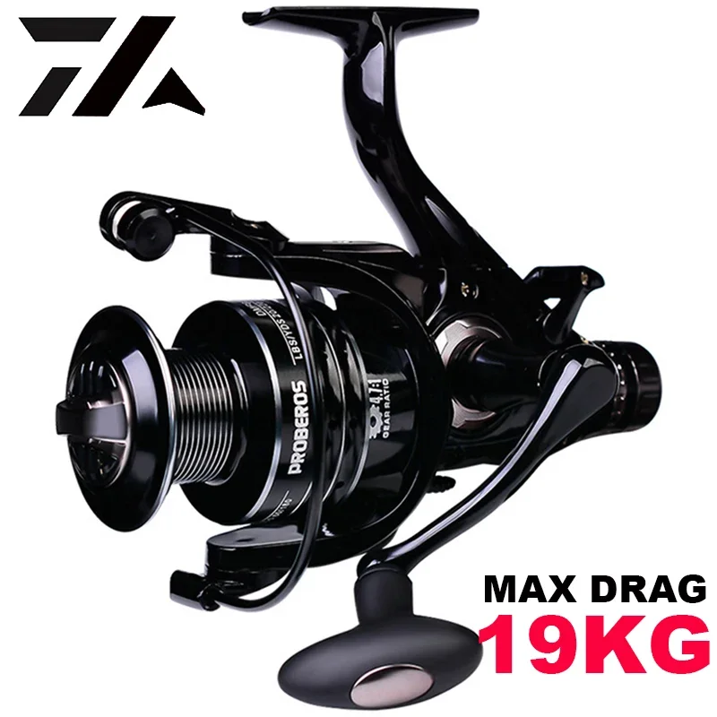 

High Quality Double Brake Fishing Reel 19KG Max Drag Super Strong Carp Fishing Feeder Spinning Reel Fishing Reels