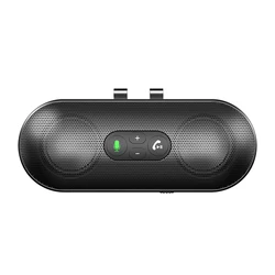 Wireless Bluetooth Speaker Car Kit with Sun Visor Clip and Dual Microphone (Black)