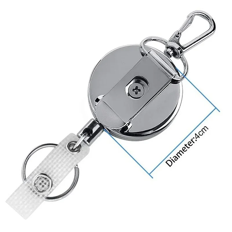 Retractable Lanyard Badge Credit Card Holder Cover Case Badge Reel with Keychain for ID Name Badges Staff Work Pass Card Clip 4