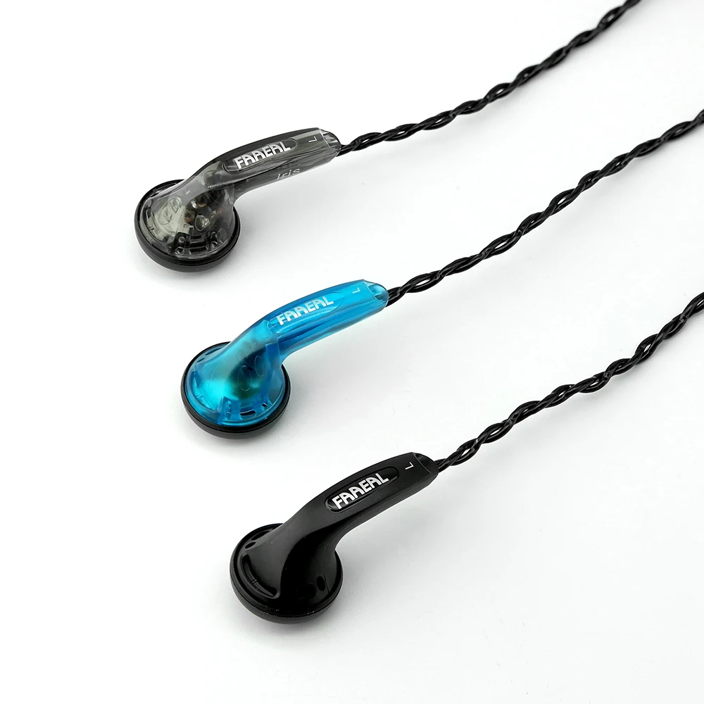 FAAEAL Fones de ouvido Iris 2.0 Fones de ouvido intra-auriculares com fio duráveis de 3,5 mm Fones de ouvido para música de boas graves Fones de ouvido esportivos para corrida e jogos