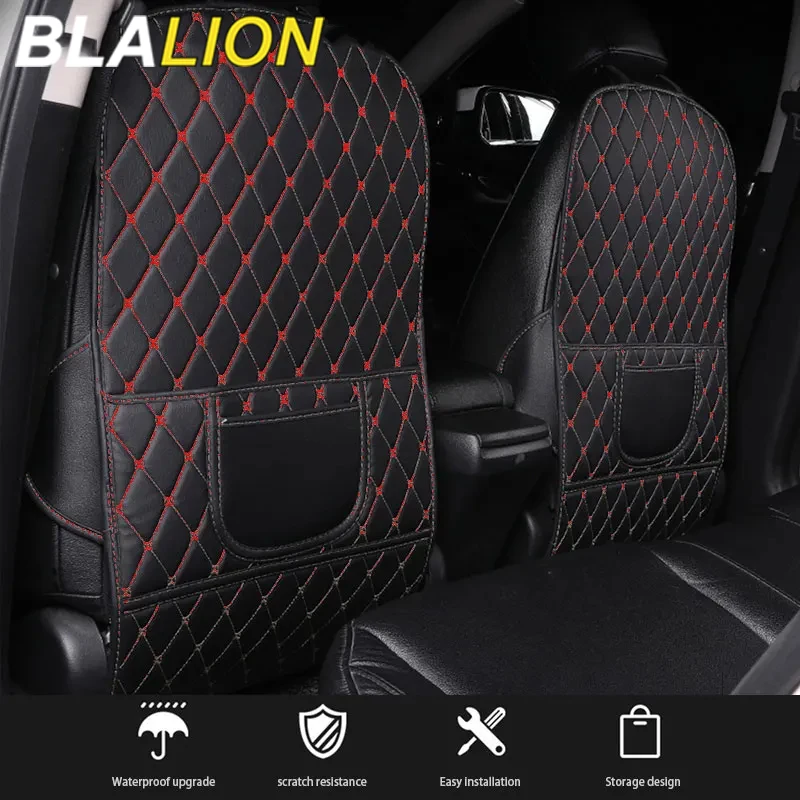Car Seat Protector BLALION Car Seat Back Anti Kick Pad Leather Interior Anti Scratch Protector Cover Seat-Back Protective Pads Waterproof Accessory