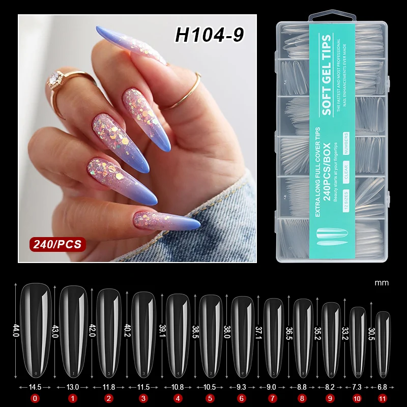 336 Stück Ballerina Fake Nails – Extra Lange Acrylnägel In 14 Farben, Für DIY Nageldesign