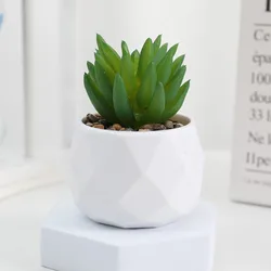 Artificial Mini Evergreen Bonsai Cactus Decor - Lifelike Succulent Plant Arrangement (A)