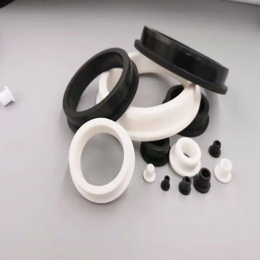 Round Hollow Silicone Rubber Grommet Hole Plug Cap Wire Cable Wiring Protect Bushes O-ring Sealing Gasket Black White Bore3-40mm