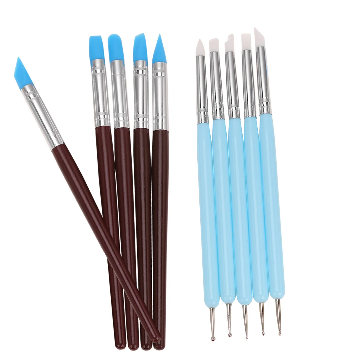 

1 набор из 10 шт. силиконовых точечных ручек для ногтей инструменты для резьбы лайнер для ногтей ручка для рисования аксессуары для ногтей (разные цвета)