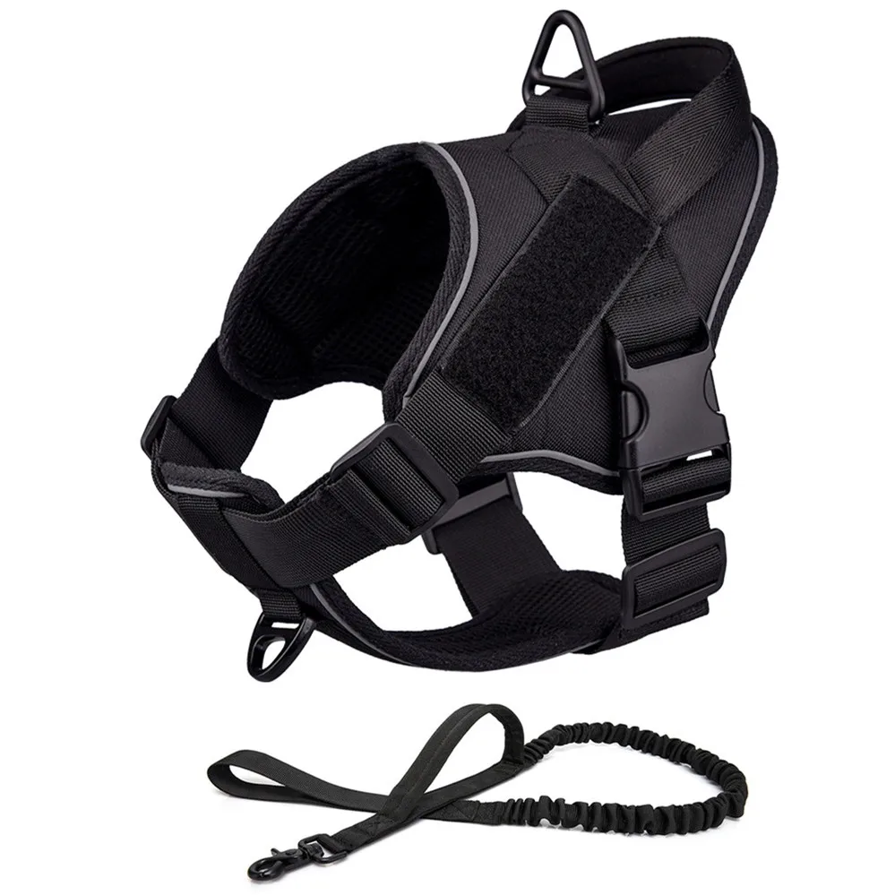 Tactical Dog Harness Reflective Military Adjustable Pet Vest with Handle Service Dog Harnesses for K9 Working Training 