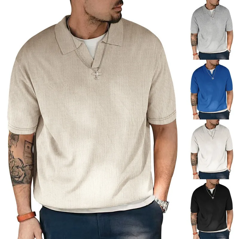 

Roll Collar Short-sleeved Men's T-shirt