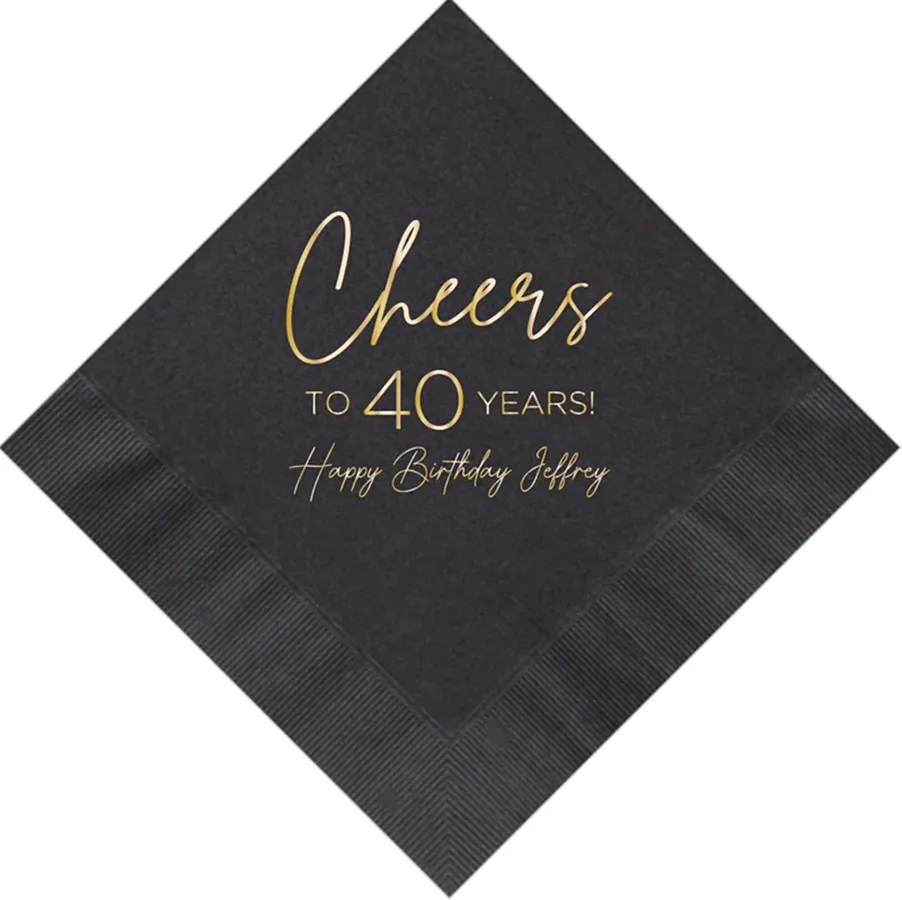 

Personalized Birthday Napkins Cocktail Beverage Luncheon Dinner and Guest Towels Available Number can be changed! Cheers Napkins