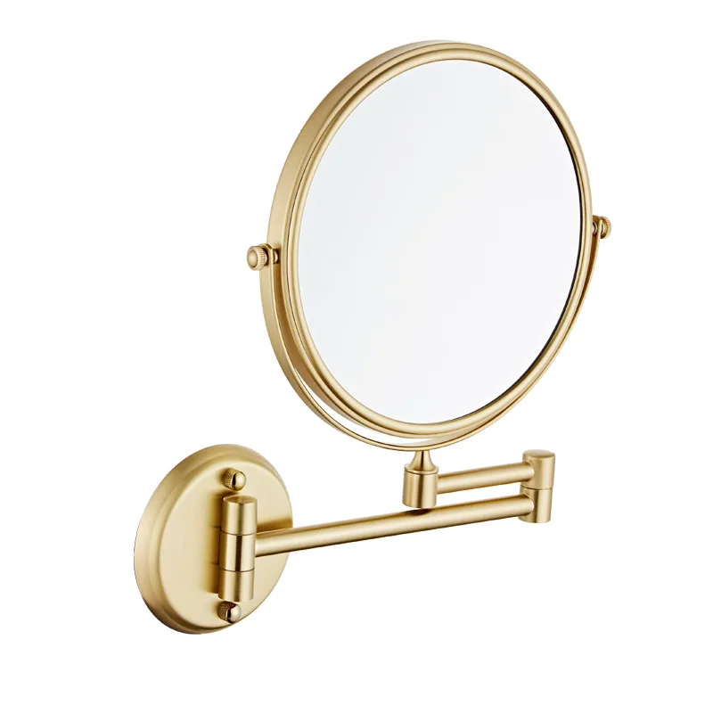 Triple Mirror Chrome Round 6'' 8 Inch Double Sides Modern Vanity Cosmetic Bath Mirror Swivel Mirror Rotatable Makeup 4