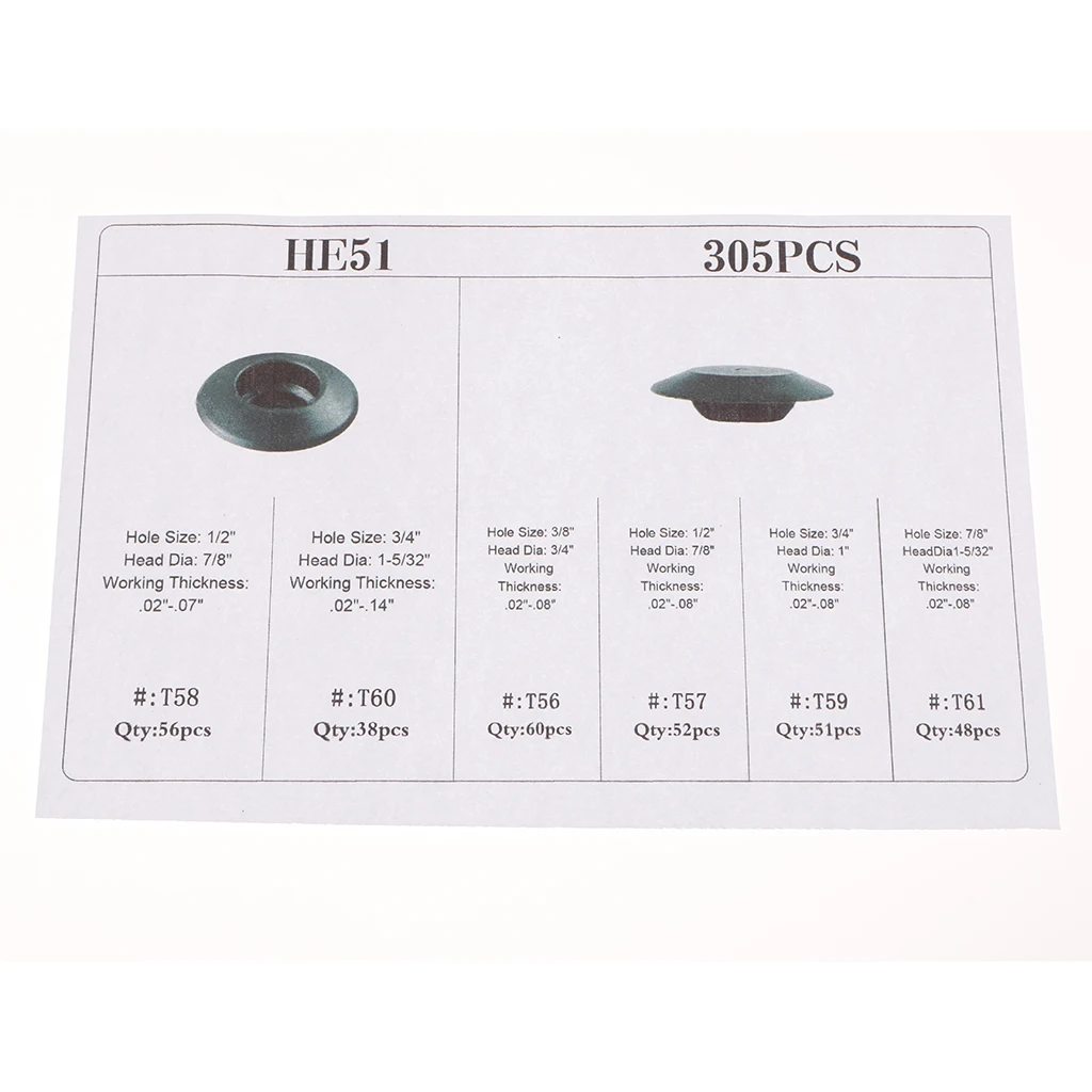 305 Pieces 6 Kinds Rubber Snap-In Blanking Plug Body Hole Bungs Stopper Kits Rubber Snap In Blanking Plug Car Mouldings Trim