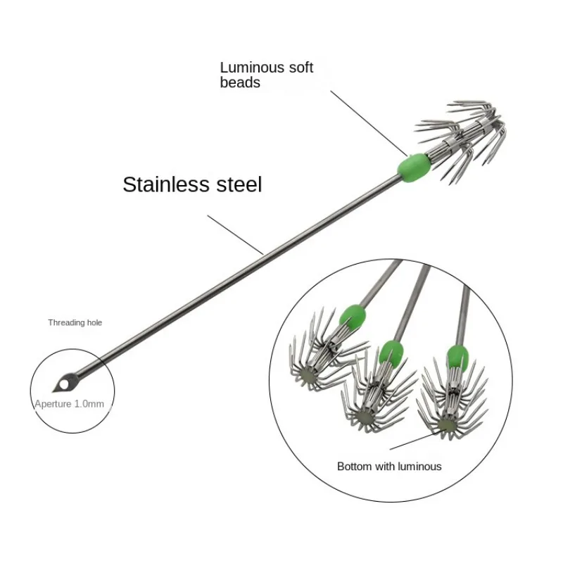 1/5pcs 15/17cm Luminous Hook Squid Live Shrimp Hook Umbrella