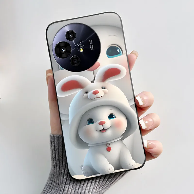 Luxury Cute Love Rabbit Black Soft Silicone Shockproof Phone Case Cover