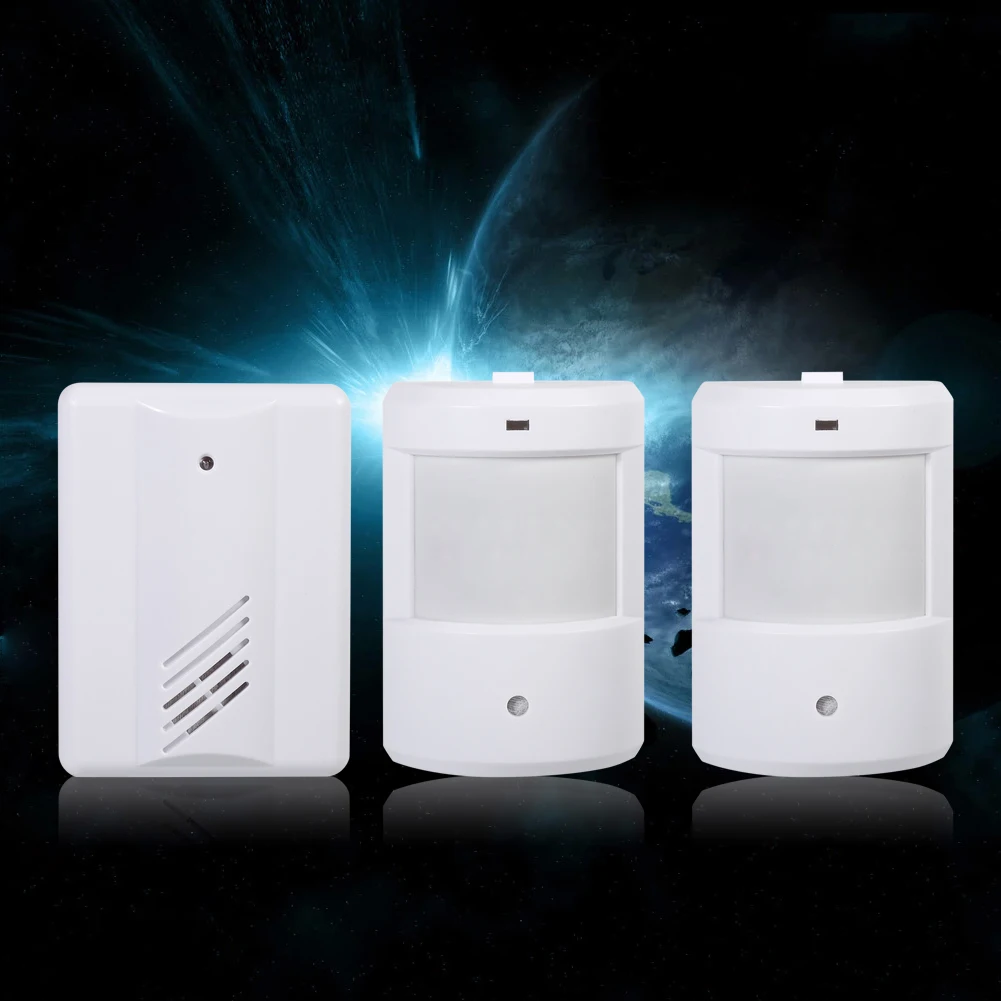 Wireless Motion Sensor Alarm System for Home & Garage Security, White