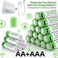 2025NEW Lithium-Ion Battery Type-C Rechargeable High-Capacity Battery AA&AAA Battery For remote control, mouse, electric toys