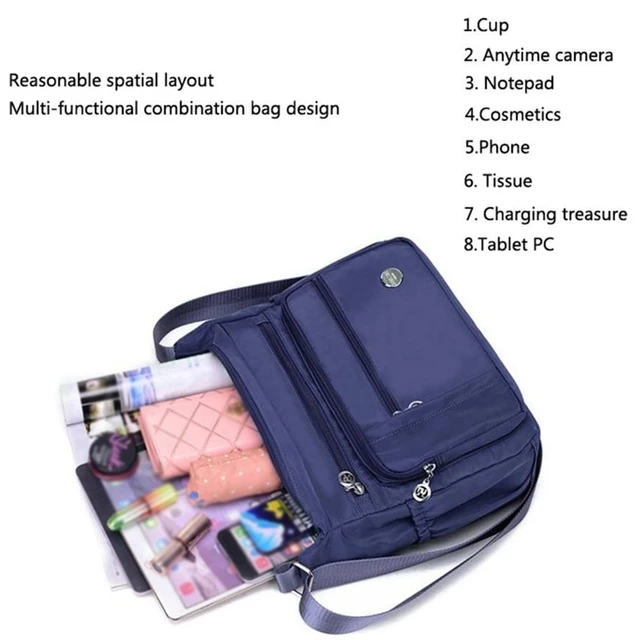 Crossbody Bags Purses Women | Lightweight Functional Multi Pocket Double  Zipper Purse | Adjustable Strap Shoulder Bag(Violet)