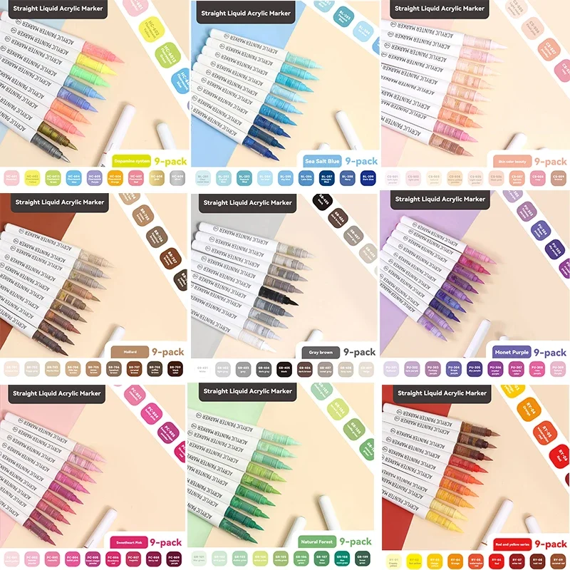 Color Marker Pens Pen Marker Marker Pens 18/36/54/81Colors/Box Propylene Marker Set for Card Crafts Glass Clothes
