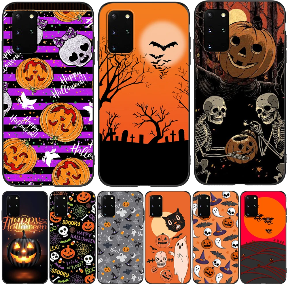 For Samsung Galaxy S20 Case For Samsung S20 Plus S20 Ultra S20 Fe Case Galaxys20 S 20 + Black Tpu Case Halloween
