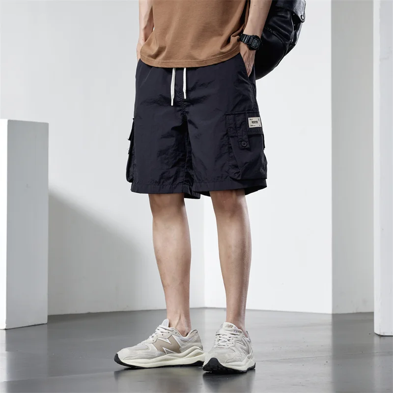 Workwear shorts men's summer leisure sports beachloose ice silk for outerwear shorts  cargo shorts for  men