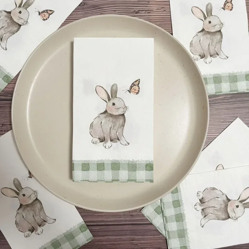 Easter Bunny Printed Napkins Butterfly Bone Bart Paper Birthday Party Decorations Disposable Colorful Decorative Printed Napkin