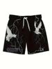 Men's Summer Boutique White Dove Element Printed Pattern Quick Drying Shorts Men Fashion Trend Casual Comfort Ultra Thin Shorts 1