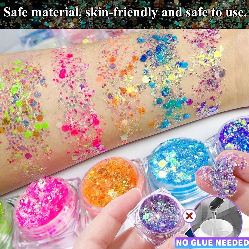 Luminous Glitter Gel - UV Glow Waterproof Makeup