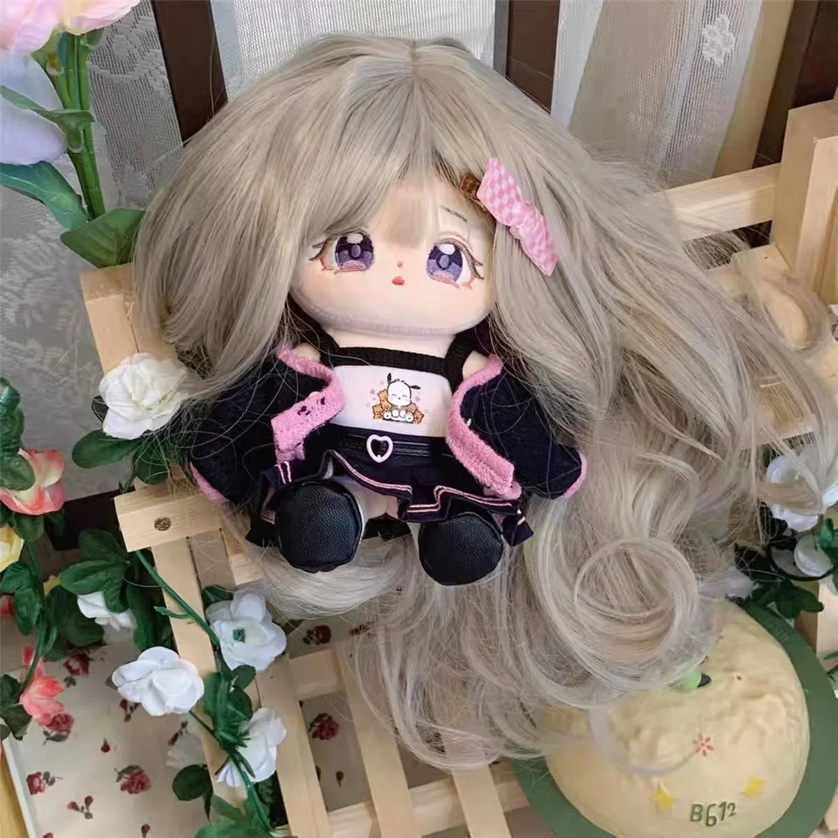 60 cm leaf lorry doll wig night loli fairy clothes ice spirit princess hair set hair long straight curly