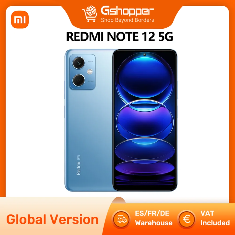 Versione Globale Xiaomi Redmi Note 12 5G Smartphone 4Gb + 128Gb 6.67 "Amoed Fhd + Snapdragon®4 Fotocamera Principale Da 48Mp Ricarica Rapida Da 33W