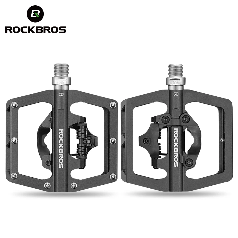 Rockbros 2 In 1 Bicycle Lock Pedal With Free Cleat For Spd System Mtb