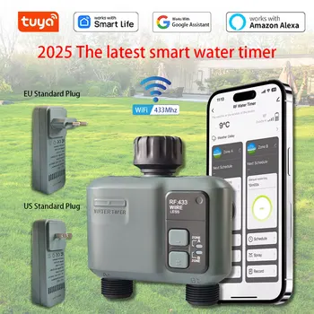 Minuterie d'arrosage de jardin intelligente Tuya Wifi + RF433, avec filtre de retard de pluie bidirectionnel, contrôleur d'irrigation automatique Programmable, 2025 1