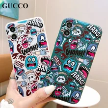 

Cartoon Monster Case For iPhone 7 8 Plus Case 11 Pro 12 XR XS Max 6s Mini SE2 Case Cute Protective Cover Cute Trendy Aesthetic
