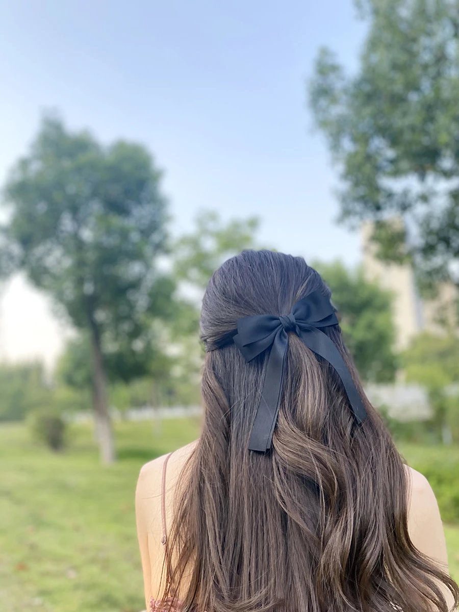 Koreanische Elegante Lange Schleifen-Haarspangen für Damen und Mädchen, Haarklammern, Haarschmuck, Kopfschmuck – Detail 7