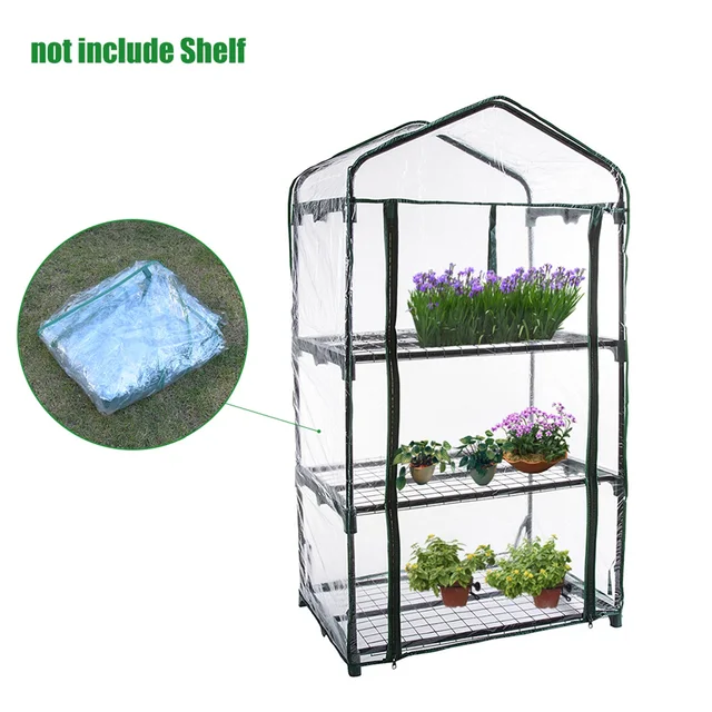 Kerti Üvegház Burkolat Tartós Növényi 2/3/4/5 Tier Pvc Meleg Növény Grow Protect Green House Fedél Vasállvány Nélkül - Image 2