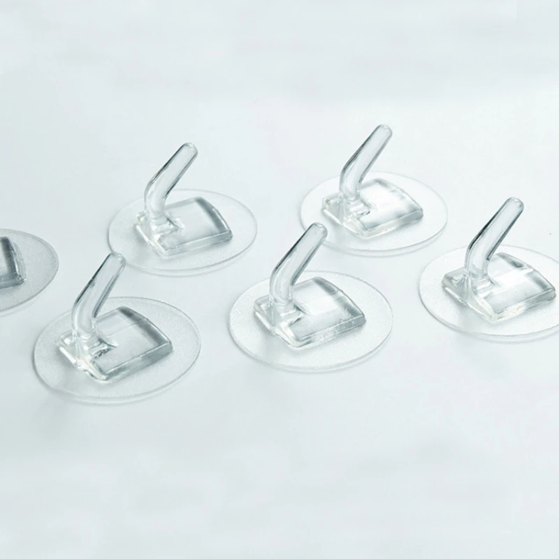 5PC Acrylic Horn Hook Strong Self-adhesive Horn Transparent Hook Behind The Door Bedroom Punch-free Porta Gorras Pared